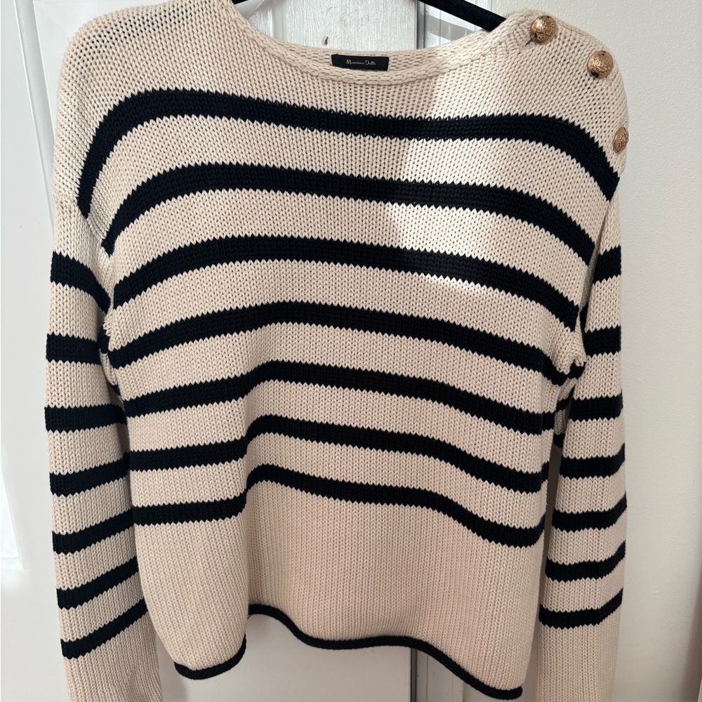 Massimo Dutti Black and Cream Sweater